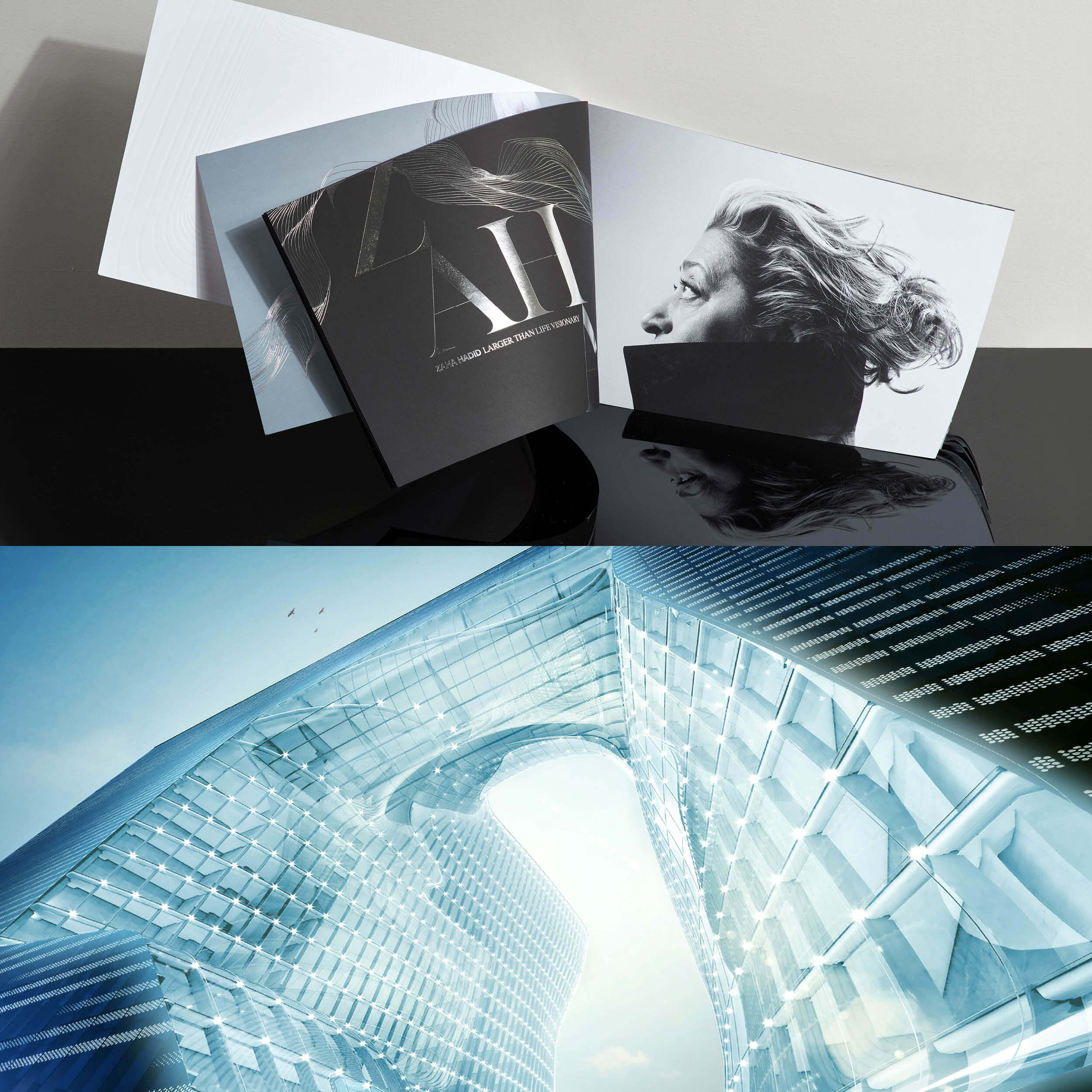 The Opus brand book by Fifth Estate, render by Zaha Hadid Architects